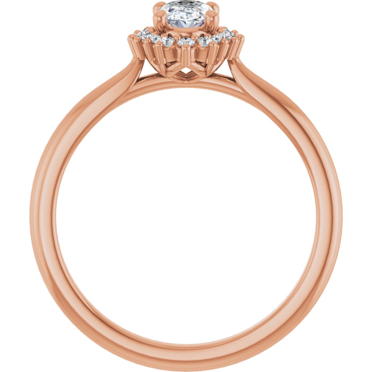 Oval Halo-Style Engagement Ring Semi-Mount - gallery - Series 124470