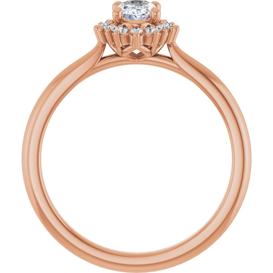 Oval Halo-Style Engagement Ring Semi-Mount - gallery - Series 124470