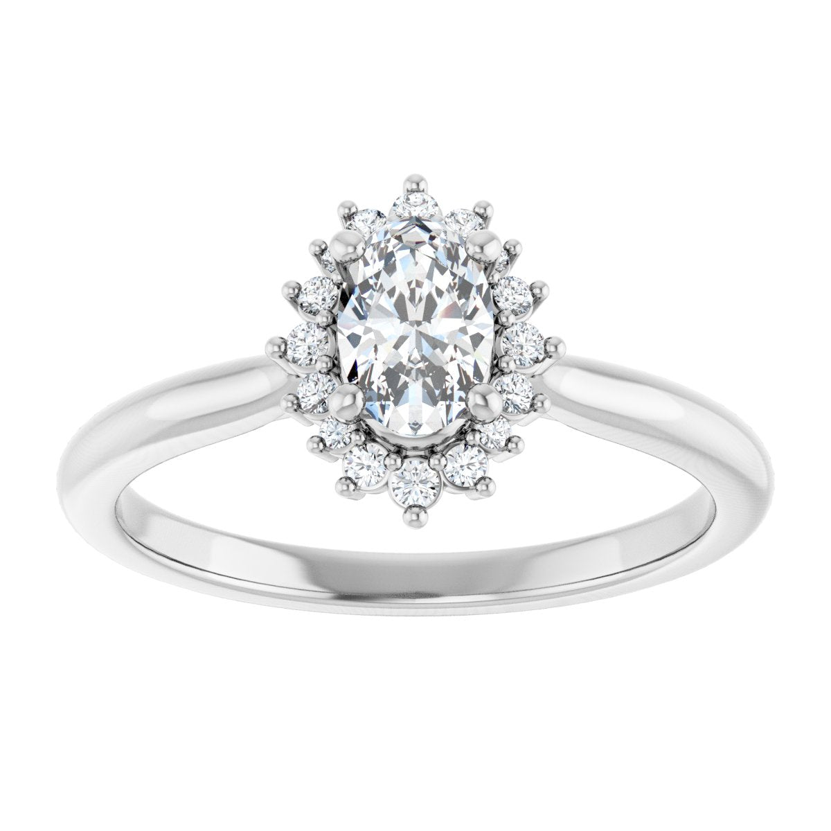 Oval Halo-Style Engagement Ring Semi-Mount - gallery - Series 124470