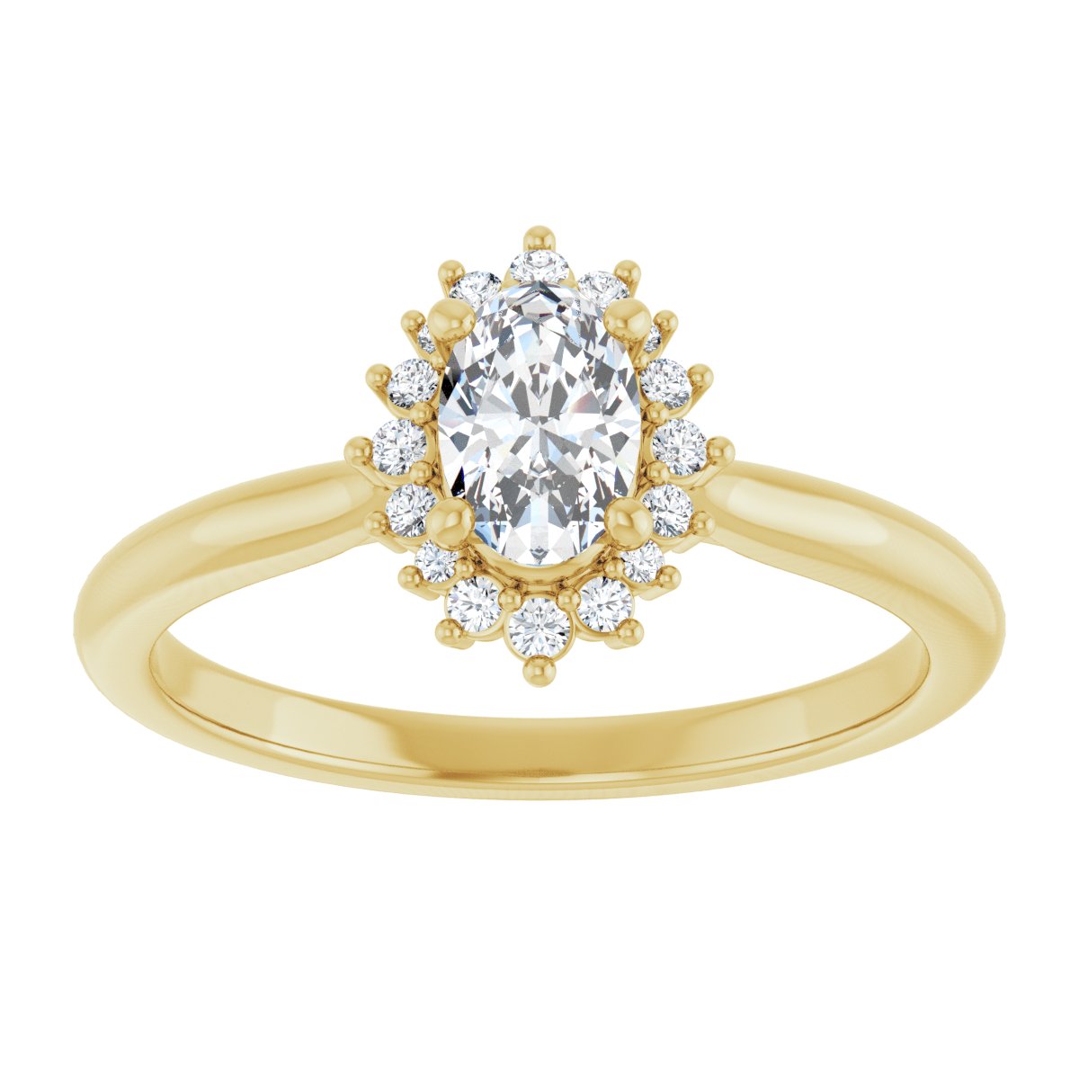 Oval Halo-Style Engagement Ring Semi-Mount - gallery - Series 124470