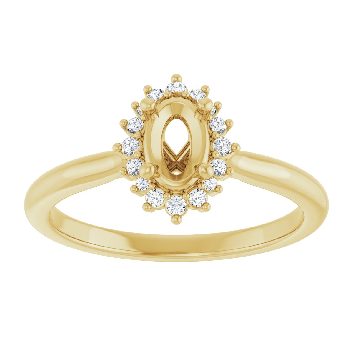 Oval Halo-Style Engagement Ring Semi-Mount - gallery - Series 124470