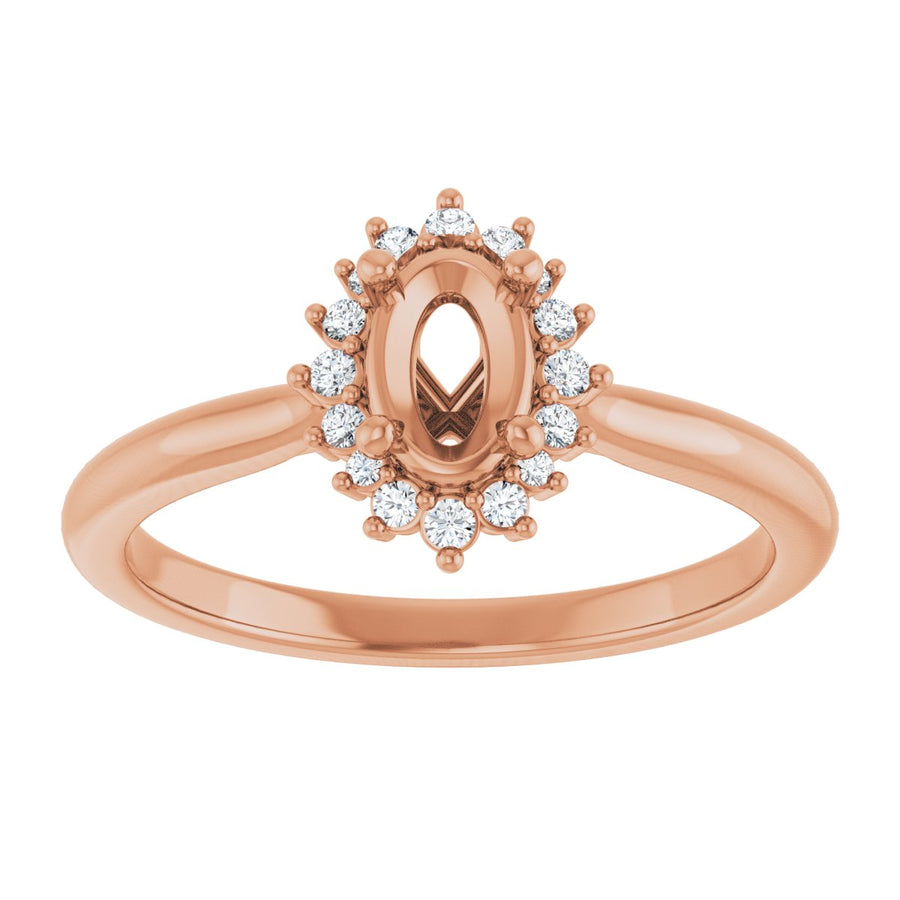 Oval Halo-Style Engagement Ring Semi-Mount - gallery - Series 124470
