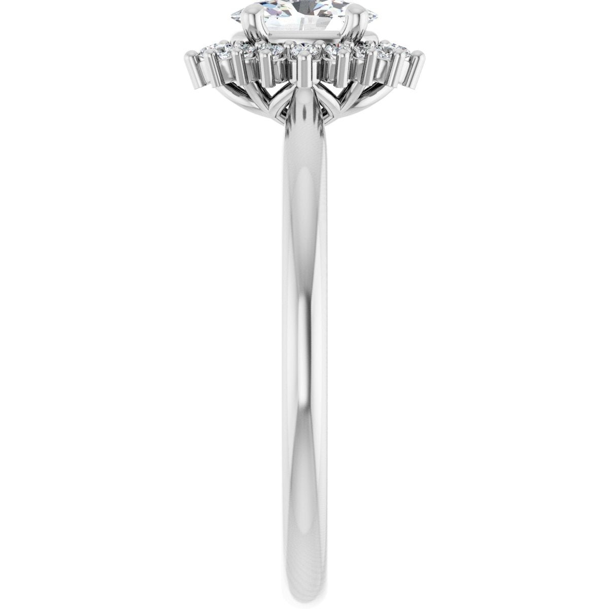 Oval Halo-Style Engagement Ring Semi-Mount - gallery - Series 124470