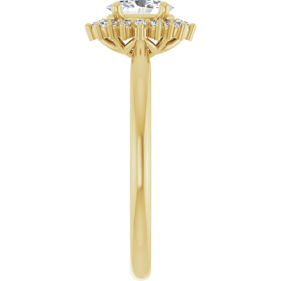 Oval Halo-Style Engagement Ring Semi-Mount - gallery - Series 124470