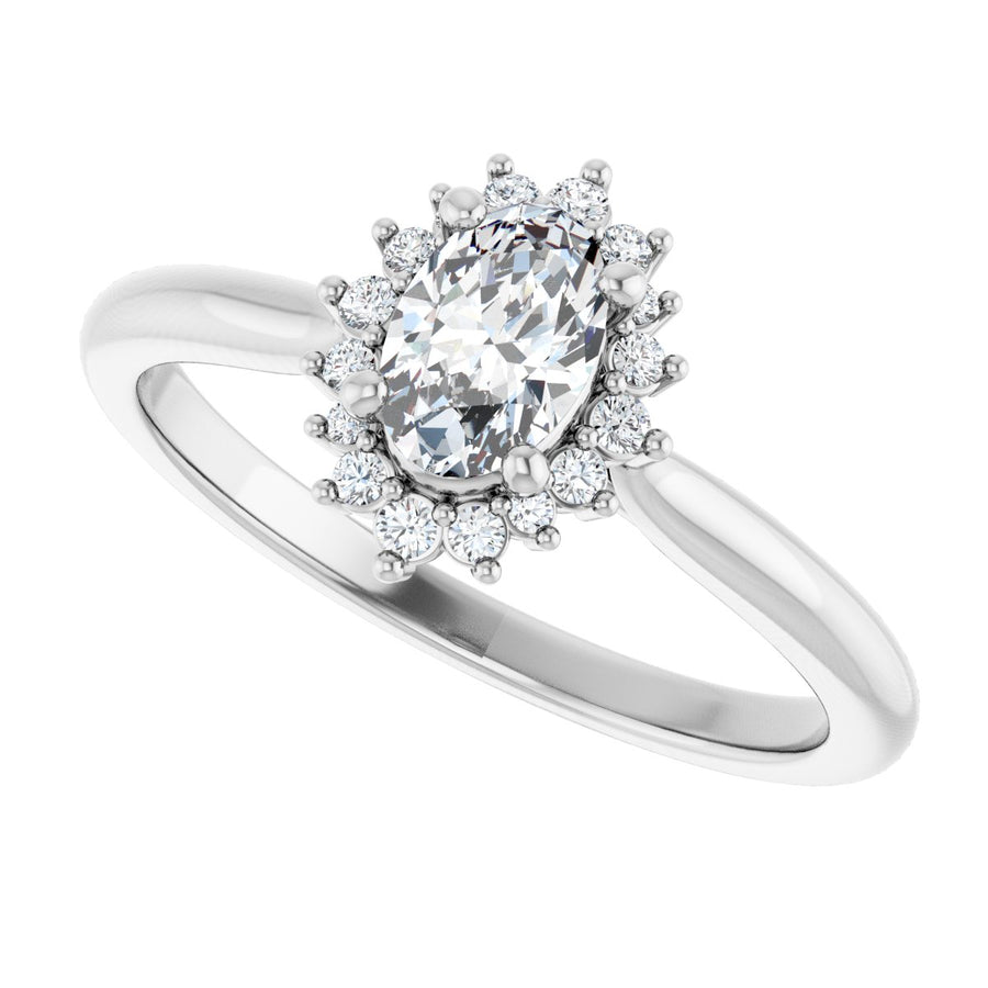 Oval Halo-Style Engagement Ring Semi-Mount - gallery - Series 124470
