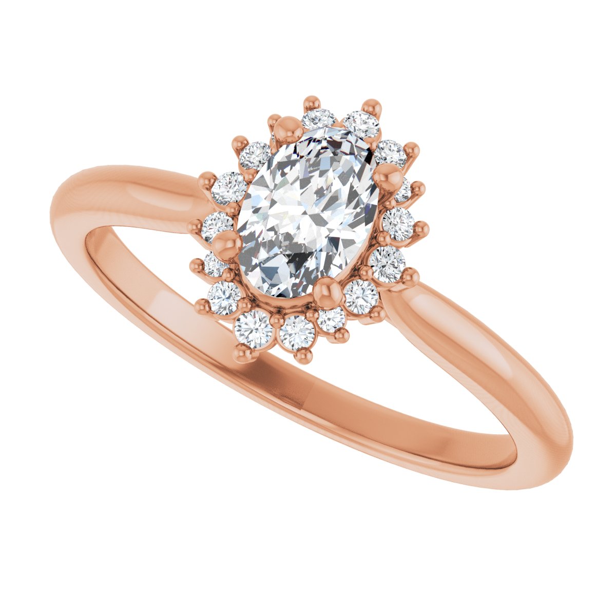 Oval Halo-Style Engagement Ring Semi-Mount - gallery - Series 124470