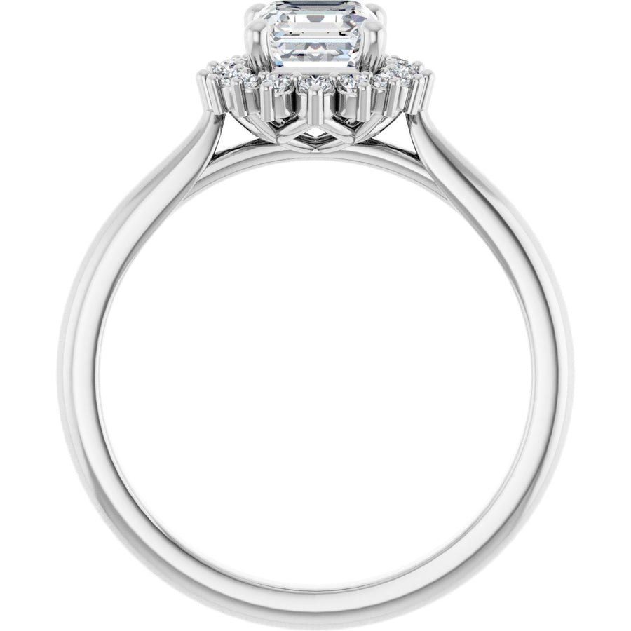 Asscher Halo-Style Engagement Ring Semi-Mount - gallery - Series 124470