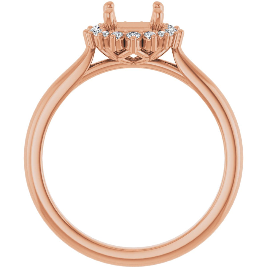 Asscher Halo-Style Engagement Ring Semi-Mount - gallery - Series 124470