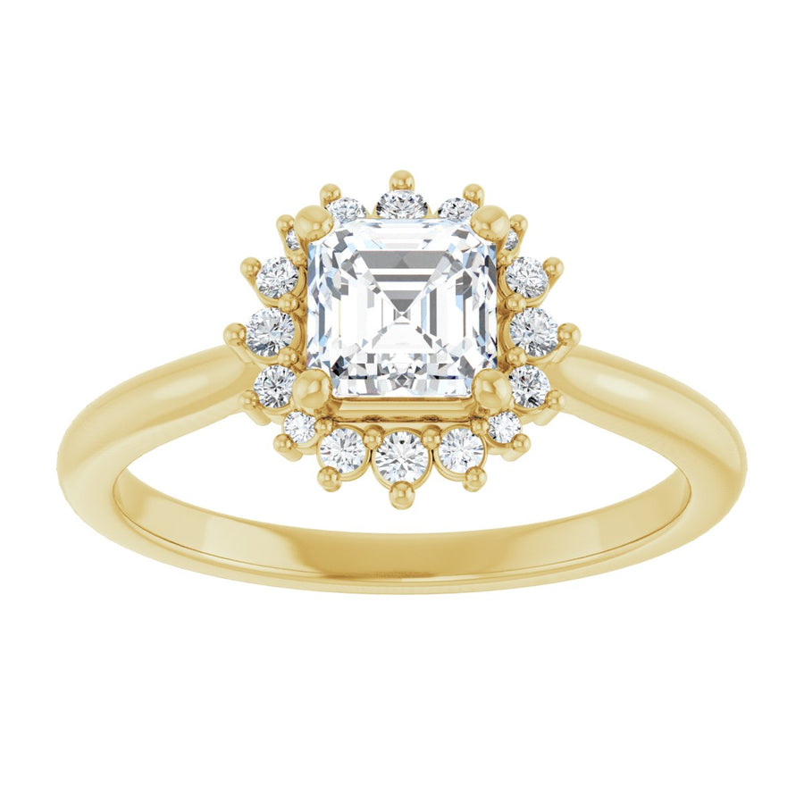 Asscher Halo-Style Engagement Ring Semi-Mount - gallery - Series 124470