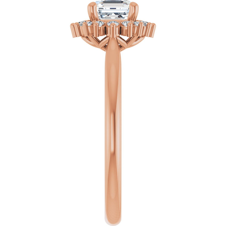 Asscher Halo-Style Engagement Ring Semi-Mount - gallery - Series 124470
