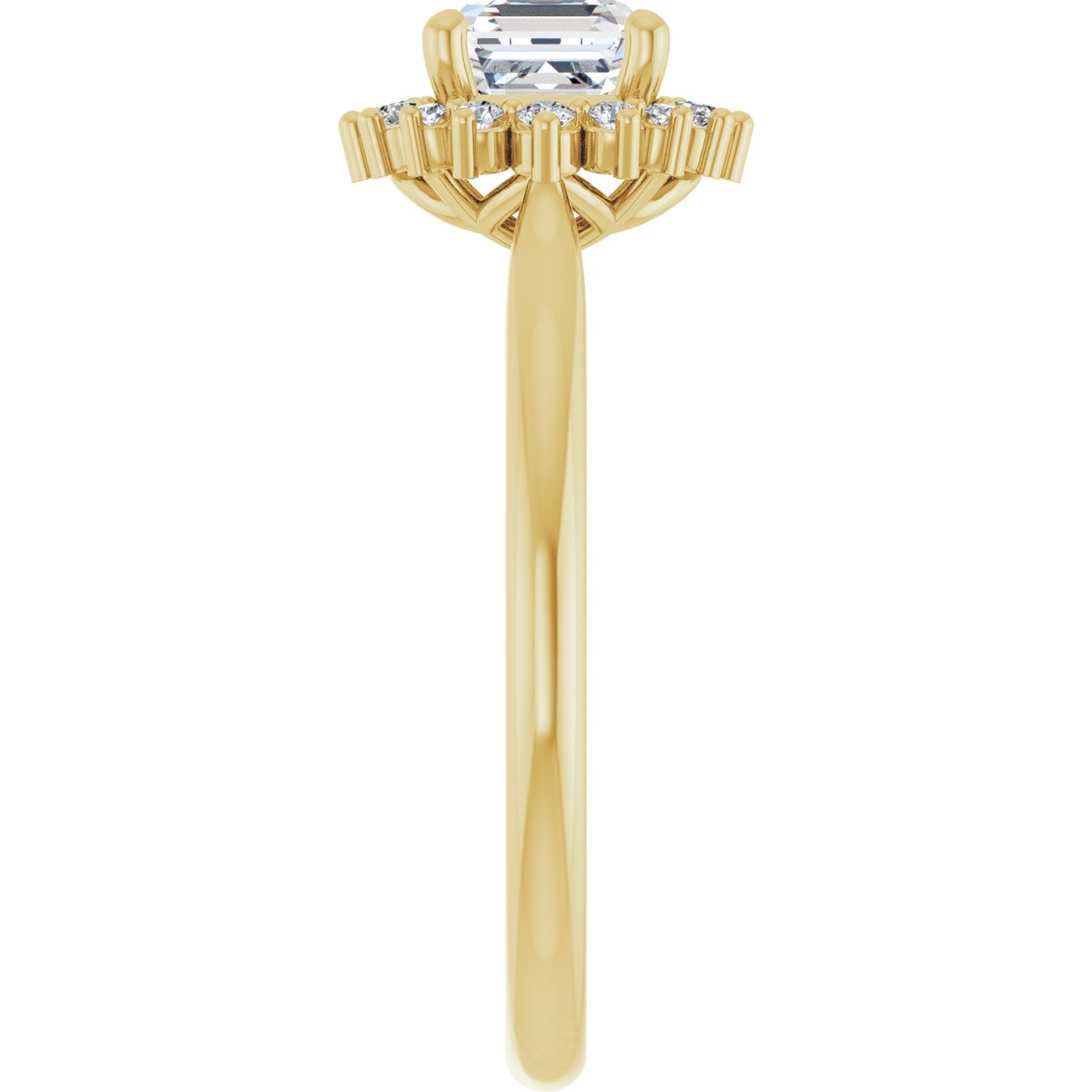 Asscher Halo-Style Engagement Ring Semi-Mount - gallery - Series 124470