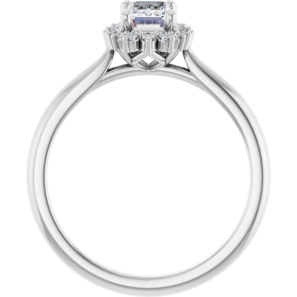 Emerald Halo-Style Engagement Ring Semi-Mount - gallery - Series 124470