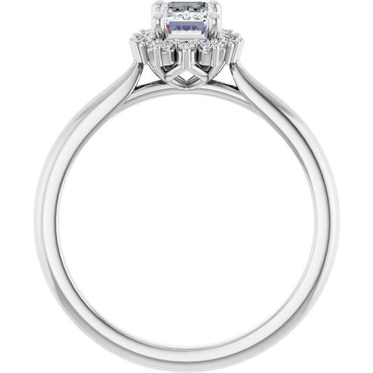 Emerald Halo-Style Engagement Ring Semi-Mount - gallery - Series 124470