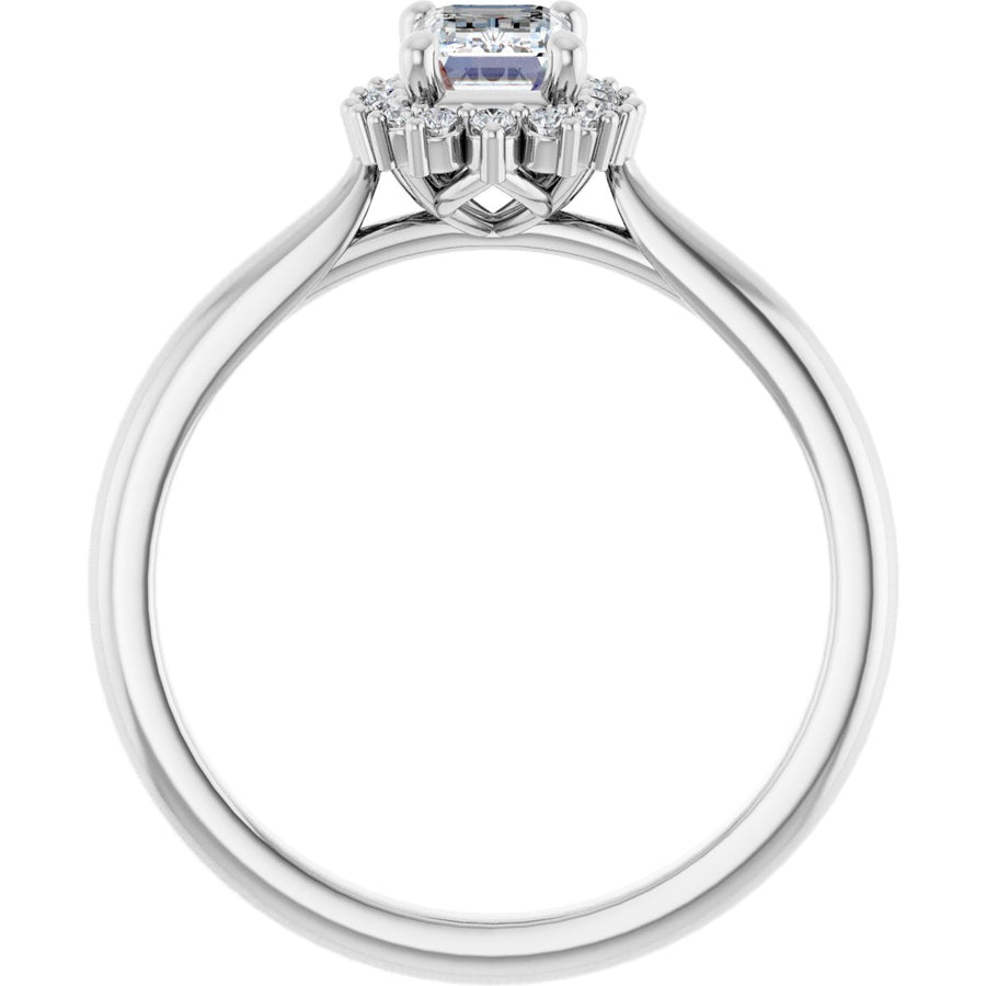 Emerald Halo-Style Engagement Ring Semi-Mount - gallery - Series 124470