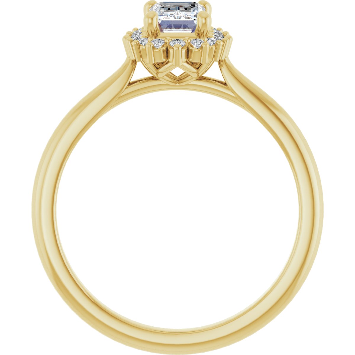 Emerald Halo-Style Engagement Ring Semi-Mount - gallery - Series 124470