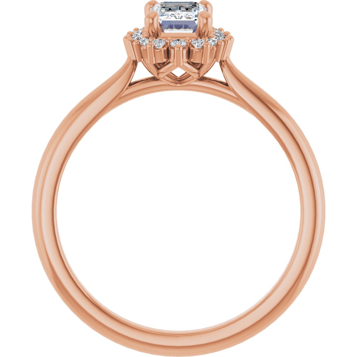 Emerald Halo-Style Engagement Ring Semi-Mount - gallery - Series 124470
