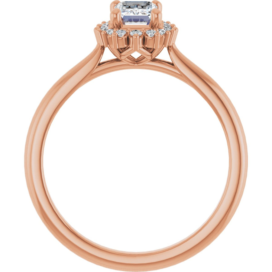 Emerald Halo-Style Engagement Ring Semi-Mount - gallery - Series 124470