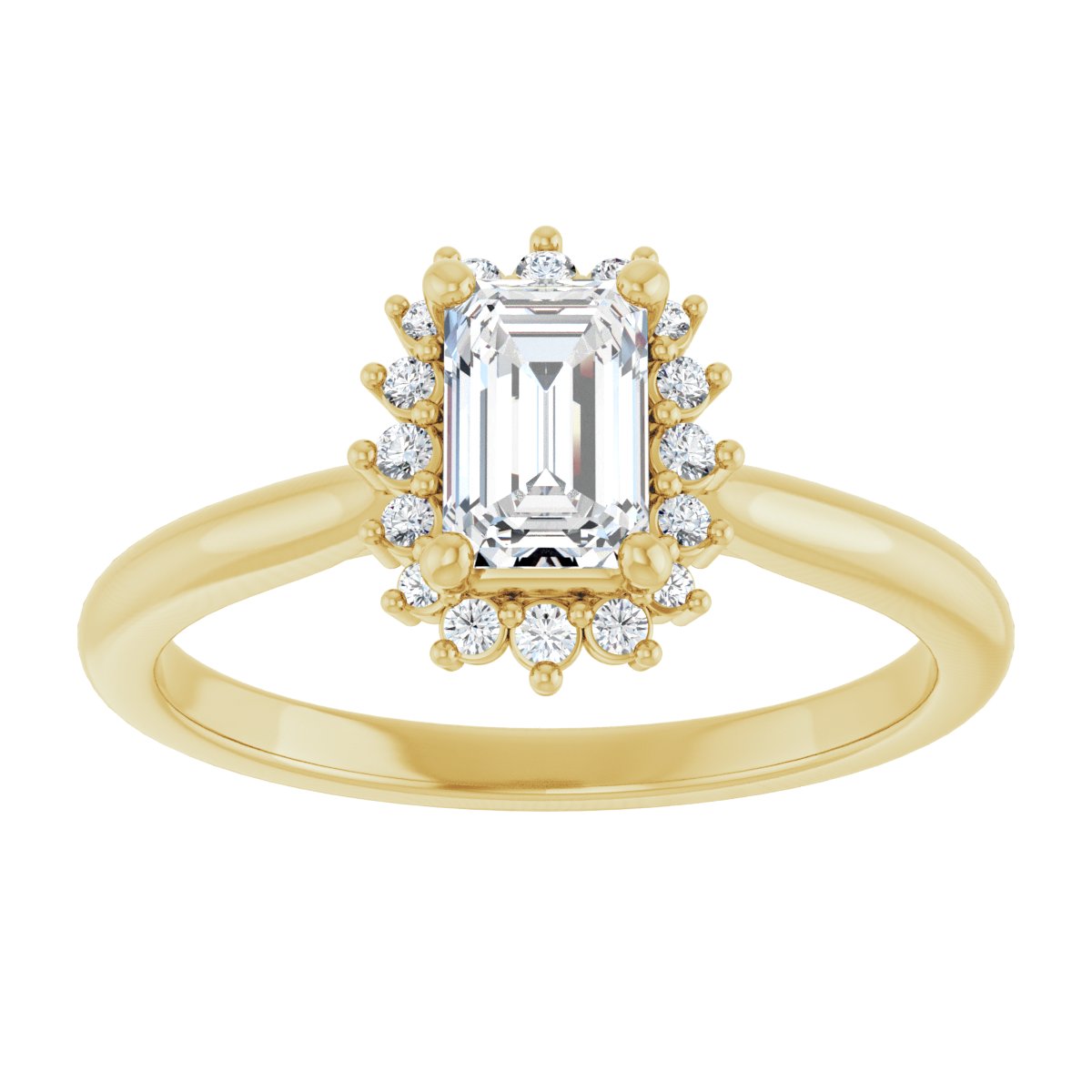 Emerald Halo-Style Engagement Ring Semi-Mount - gallery - Series 124470