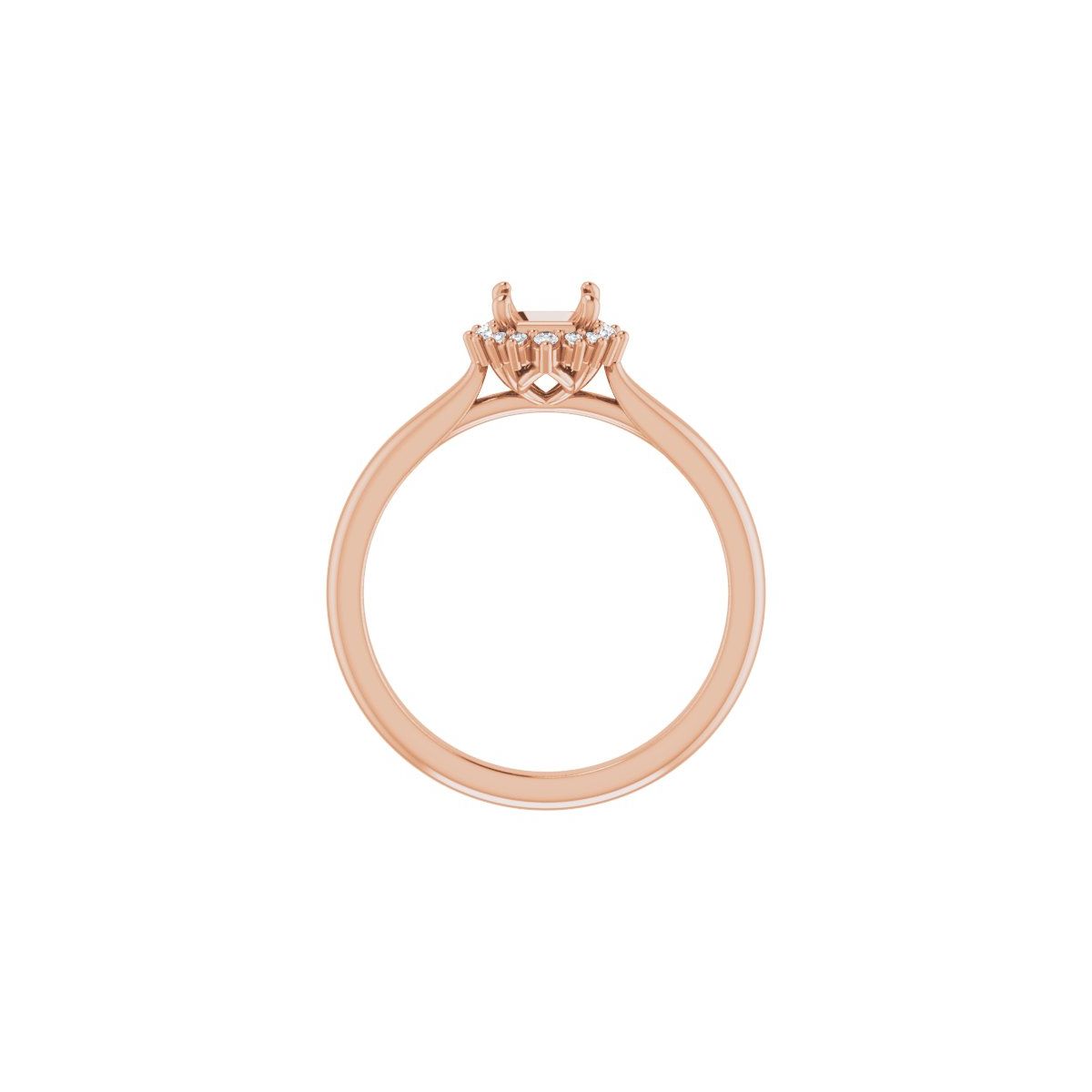 Square Halo-Style Engagement Ring Semi-Mount - gallery - Series 124470