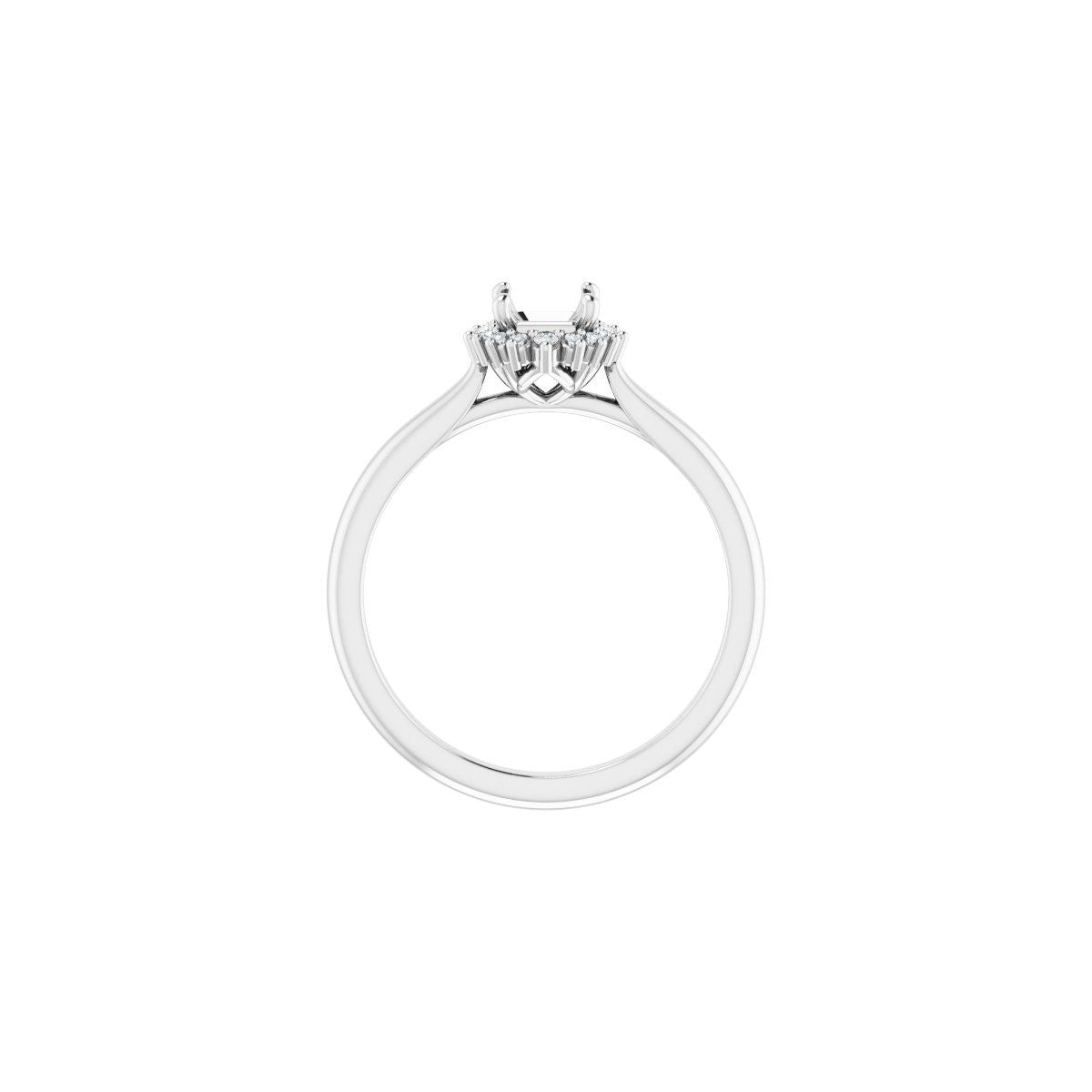 Square Halo-Style Engagement Ring Semi-Mount - gallery - Series 124470