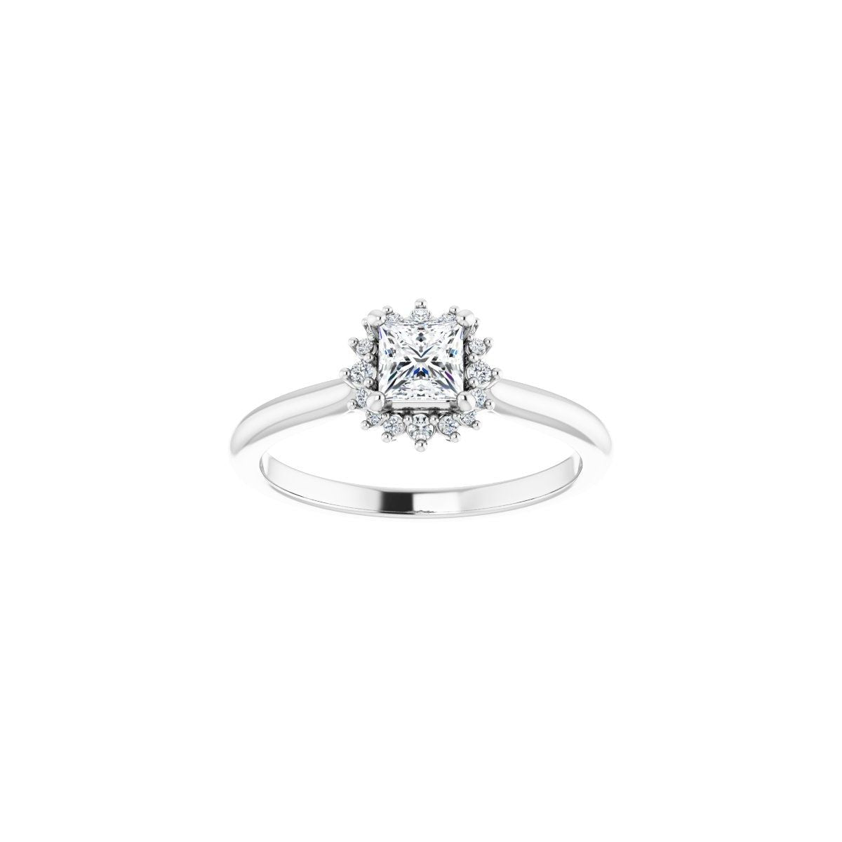 Square Halo-Style Engagement Ring Semi-Mount - gallery - Series 124470
