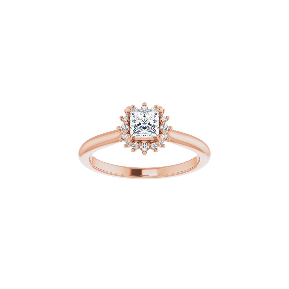 Square Halo-Style Engagement Ring Semi-Mount - gallery - Series 124470