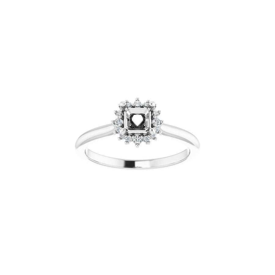 Square Halo-Style Engagement Ring Semi-Mount - gallery - Series 124470