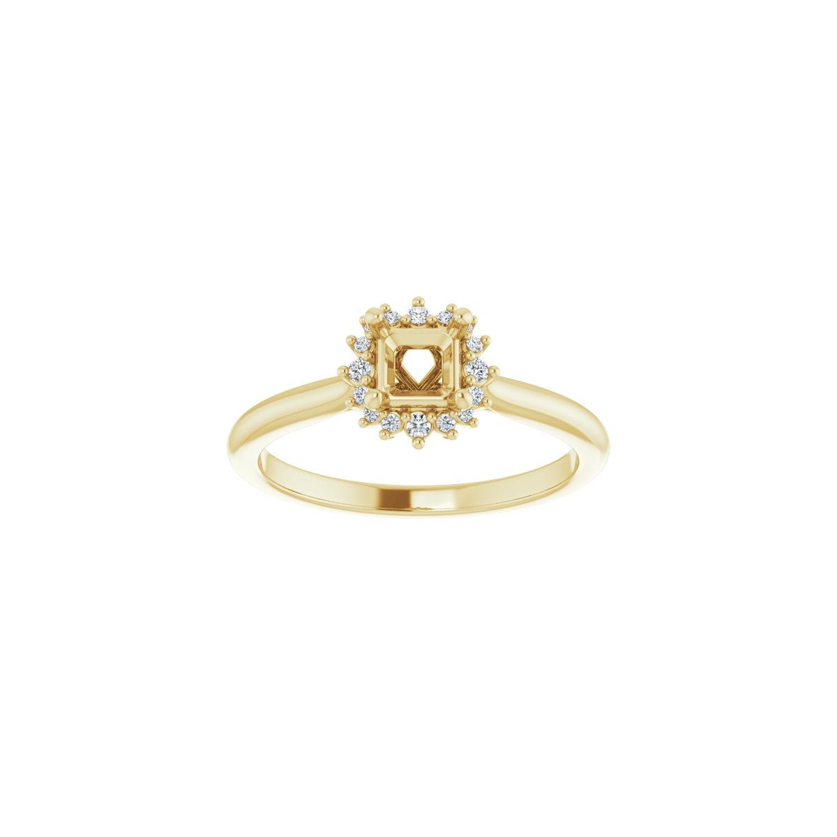 Square Halo-Style Engagement Ring Semi-Mount - gallery - Series 124470
