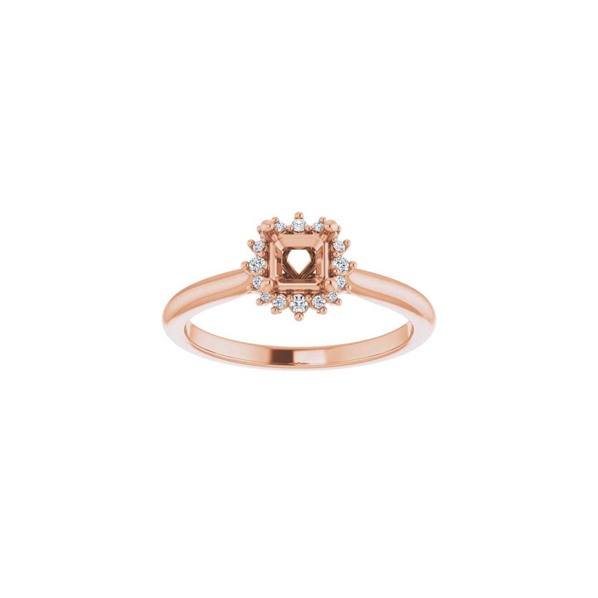 Square Halo-Style Engagement Ring Semi-Mount - gallery - Series 124470