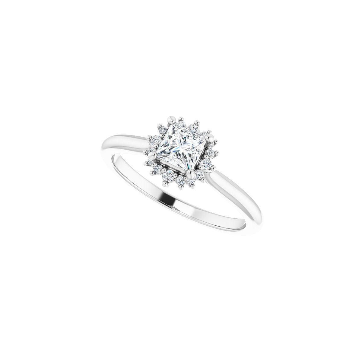 Square Halo-Style Engagement Ring Semi-Mount - gallery - Series 124470