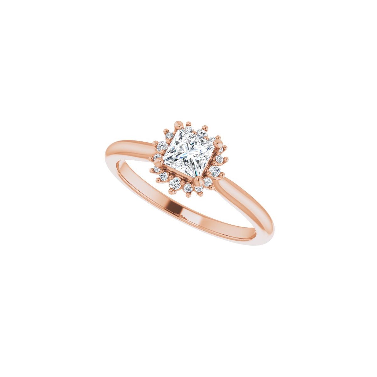Square Halo-Style Engagement Ring Semi-Mount - gallery - Series 124470