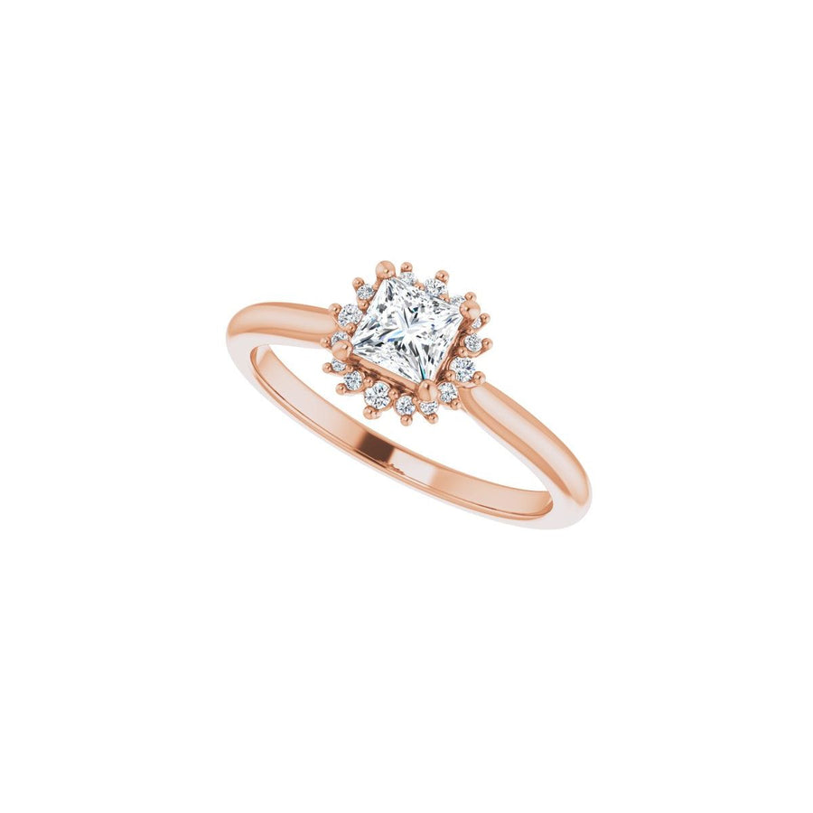 Square Halo-Style Engagement Ring Semi-Mount - gallery - Series 124470