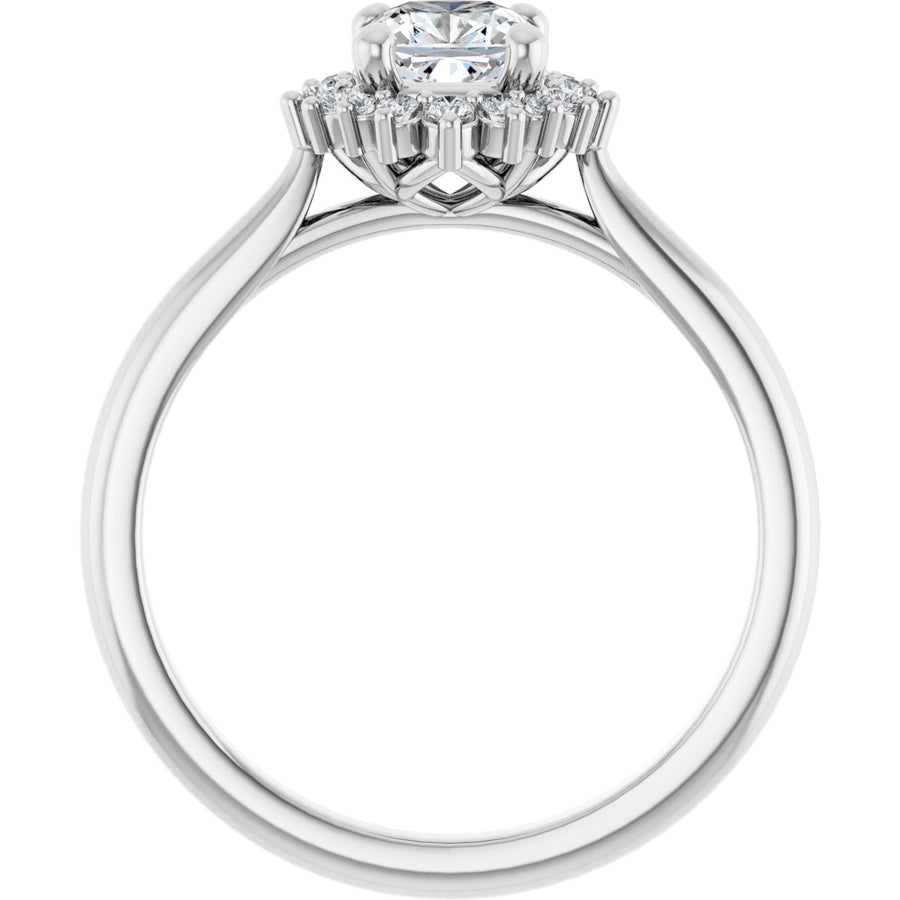 Cushion Halo-Style Engagement Ring Semi-Mount - gallery - Series 124470