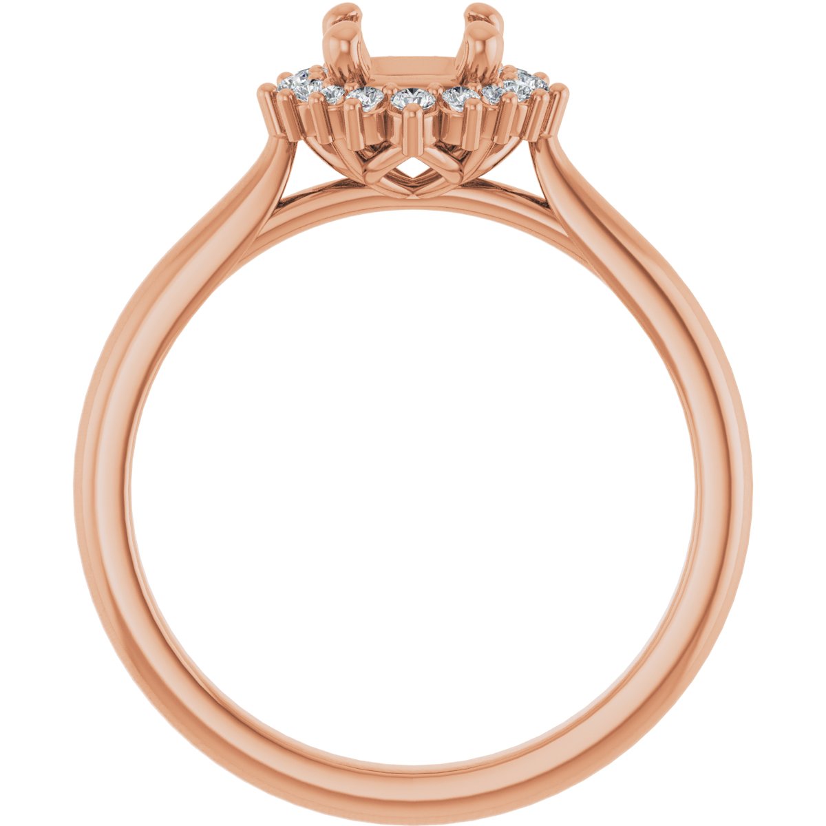 Cushion Halo-Style Engagement Ring Semi-Mount - gallery - Series 124470