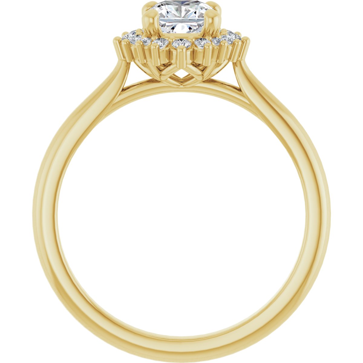 Cushion Halo-Style Engagement Ring Semi-Mount - gallery - Series 124470