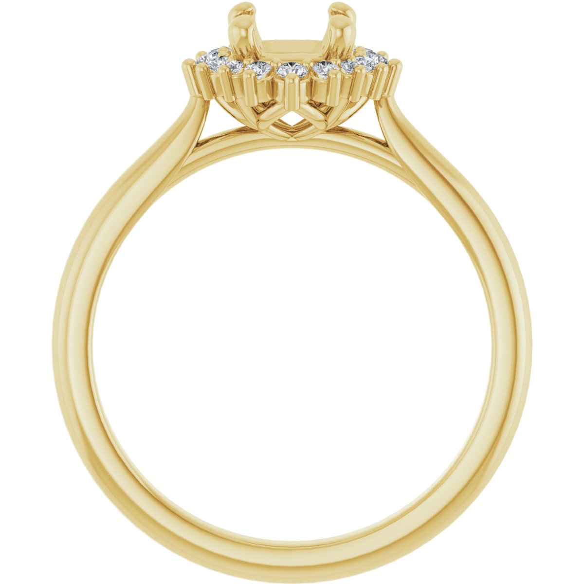 Cushion Halo-Style Engagement Ring Semi-Mount - gallery - Series 124470