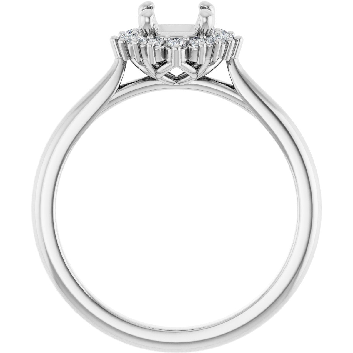Cushion Halo-Style Engagement Ring Semi-Mount - gallery - Series 124470