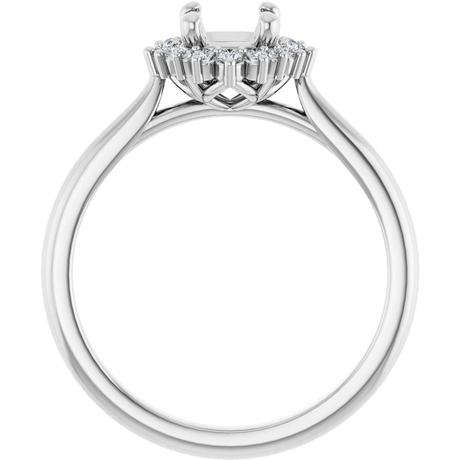 Cushion Halo-Style Engagement Ring Semi-Mount - gallery - Series 124470