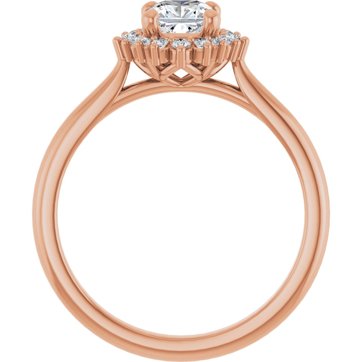 Cushion Halo-Style Engagement Ring Semi-Mount - gallery - Series 124470