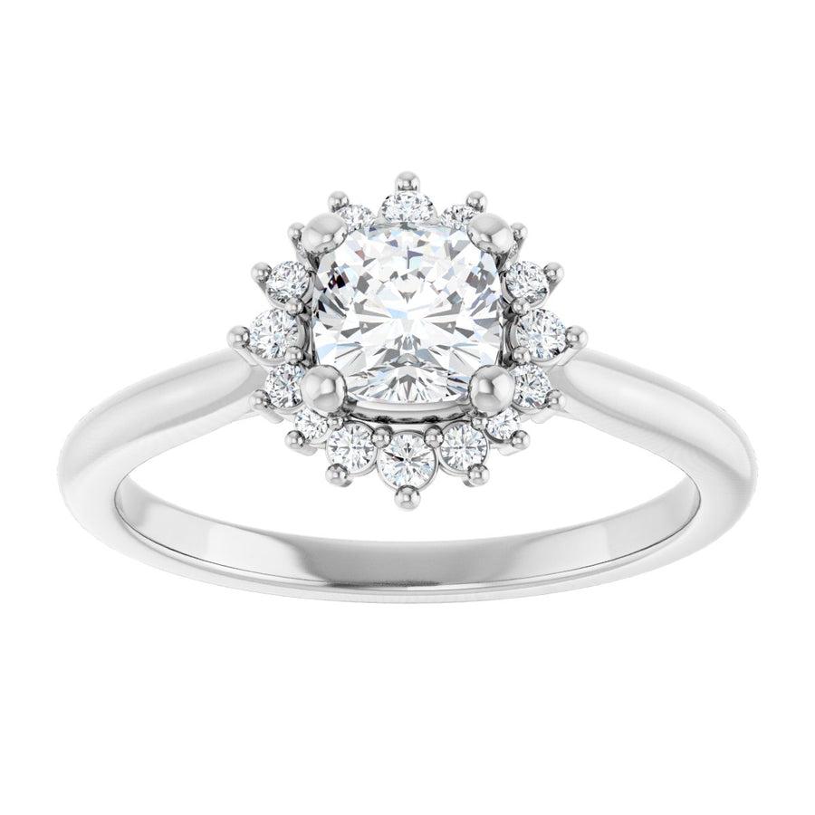 Cushion Halo-Style Engagement Ring Semi-Mount - gallery - Series 124470