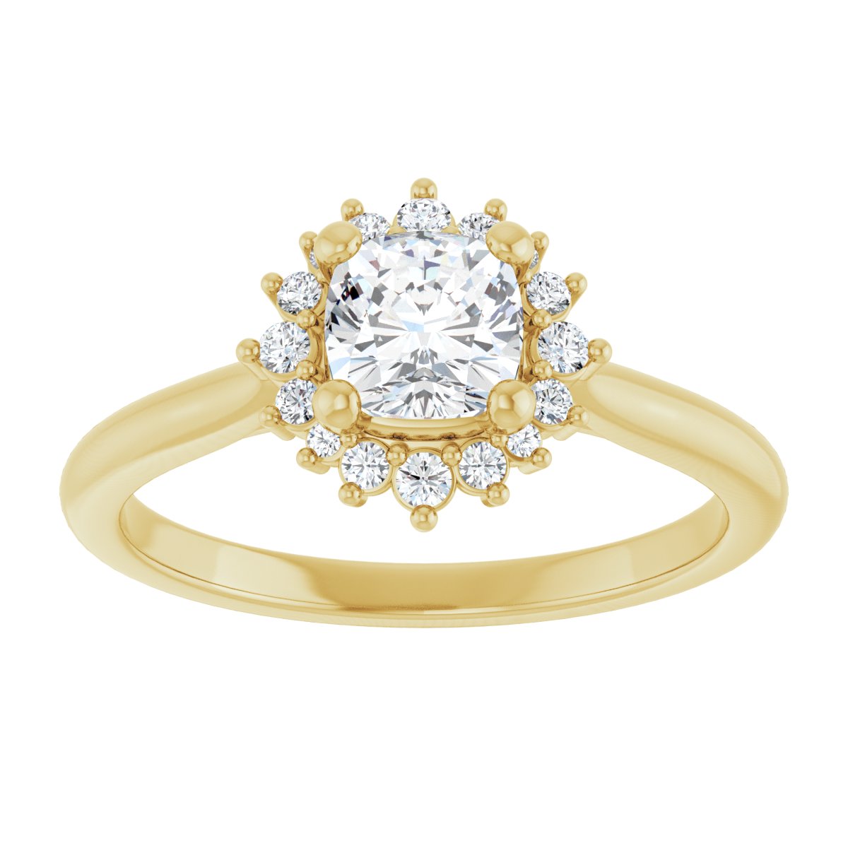 Cushion Halo-Style Engagement Ring Semi-Mount - gallery - Series 124470