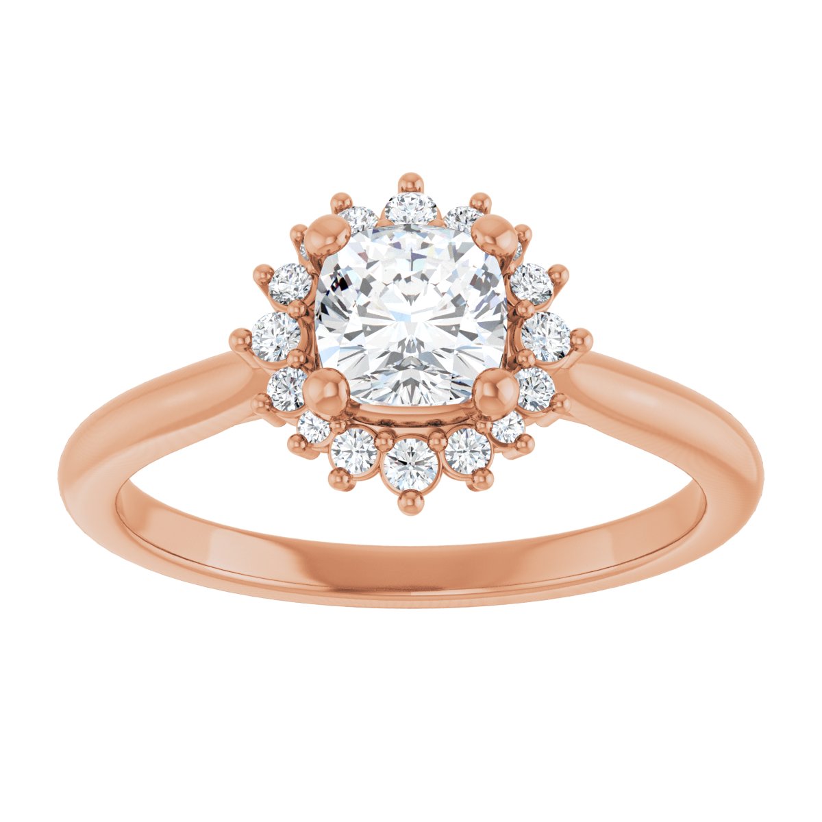 Cushion Halo-Style Engagement Ring Semi-Mount - gallery - Series 124470