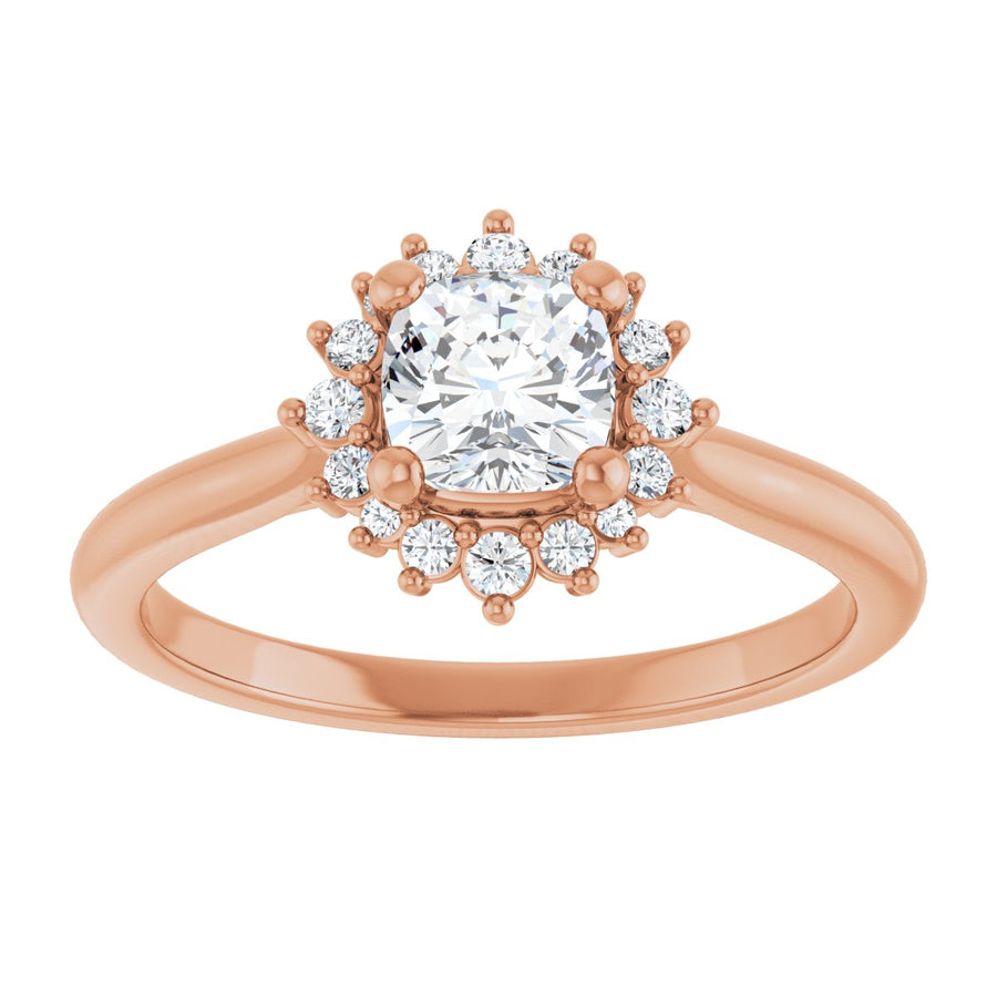 Cushion Halo-Style Engagement Ring Semi-Mount - gallery - Series 124470