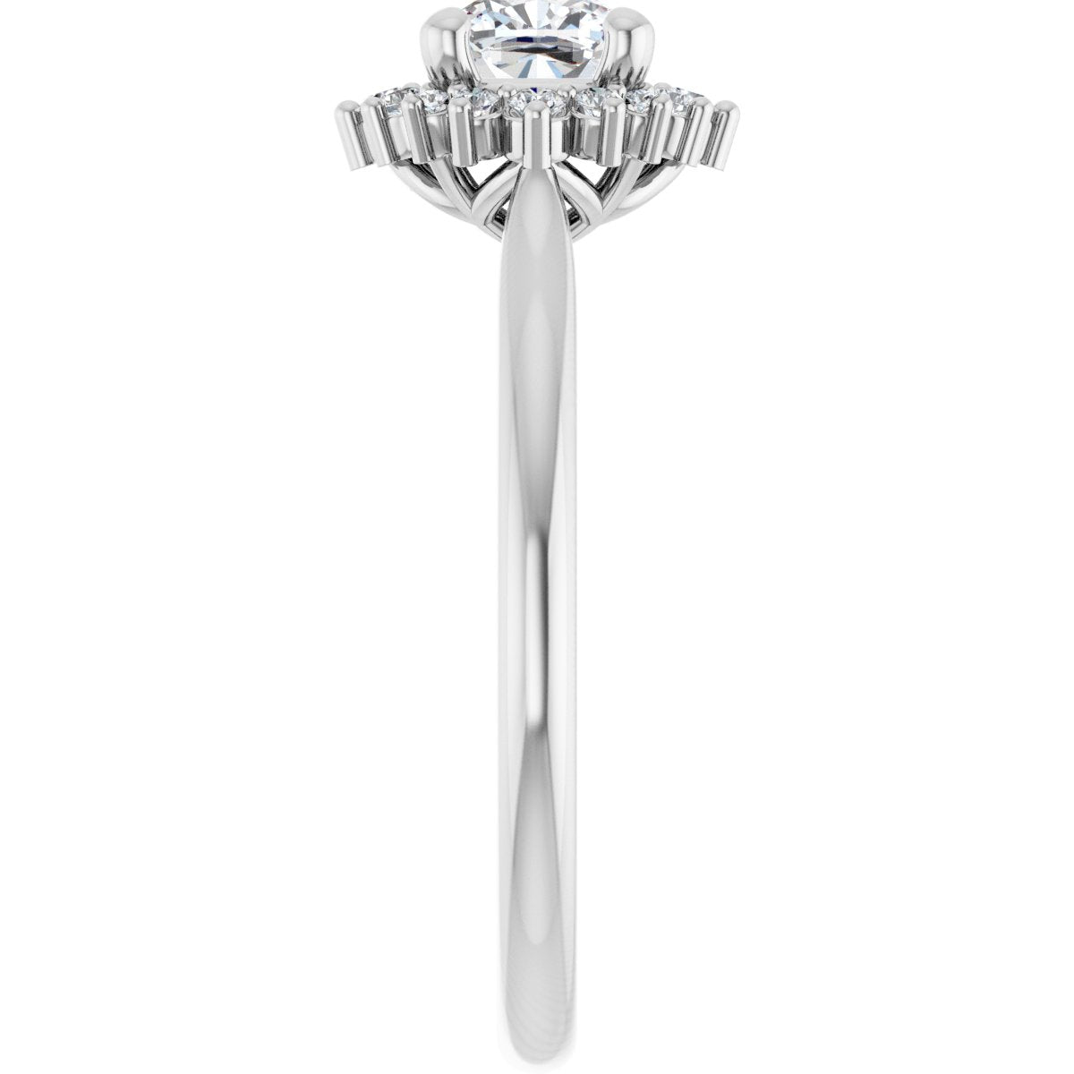 Cushion Halo-Style Engagement Ring Semi-Mount - gallery - Series 124470