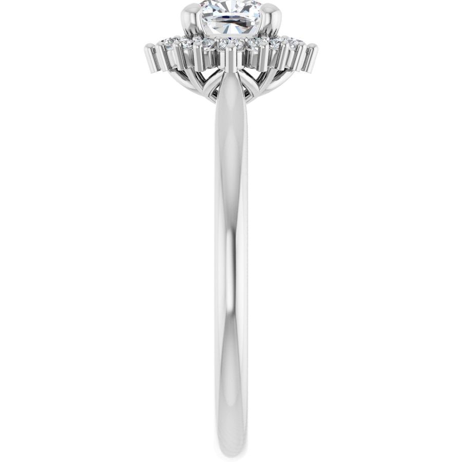 Cushion Halo-Style Engagement Ring Semi-Mount - gallery - Series 124470