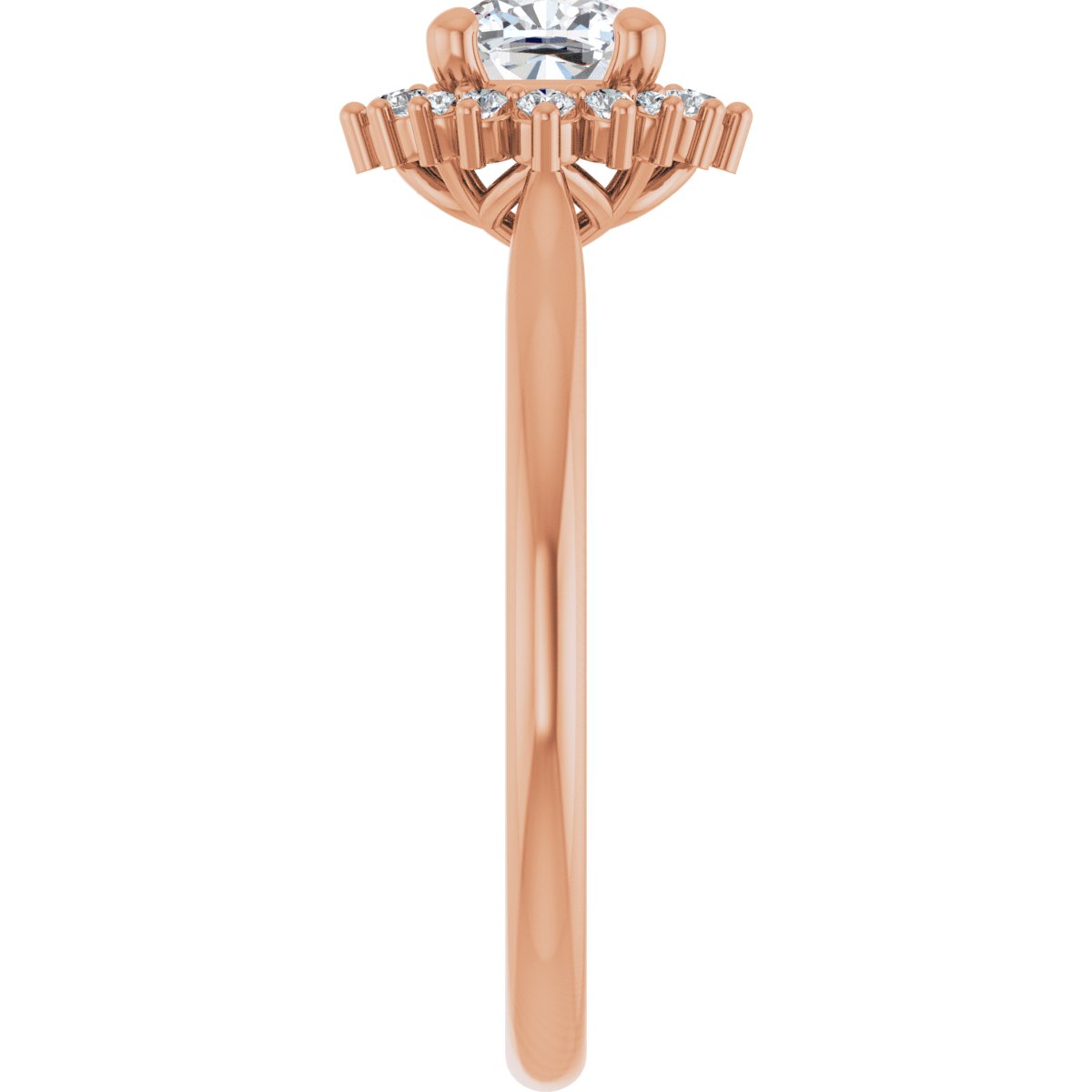 Cushion Halo-Style Engagement Ring Semi-Mount - gallery - Series 124470