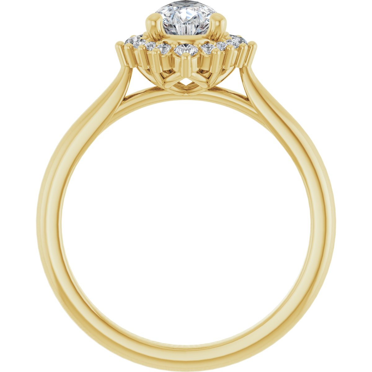Pear Halo-Style Engagement Ring Semi-Mount - gallery - Series 124470