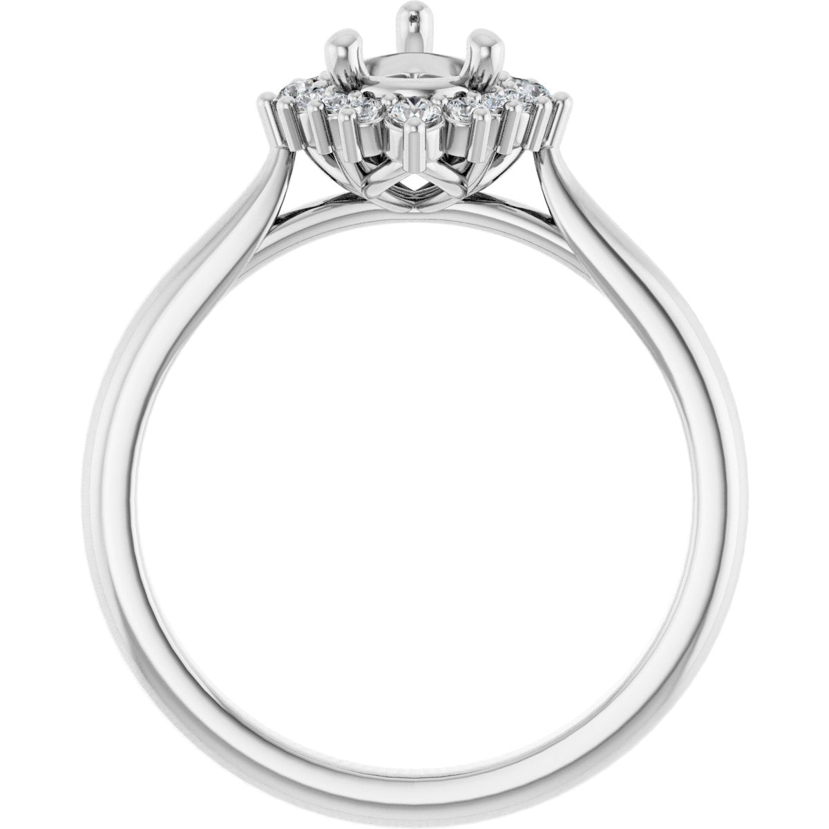 Pear Halo-Style Engagement Ring Semi-Mount - gallery - Series 124470