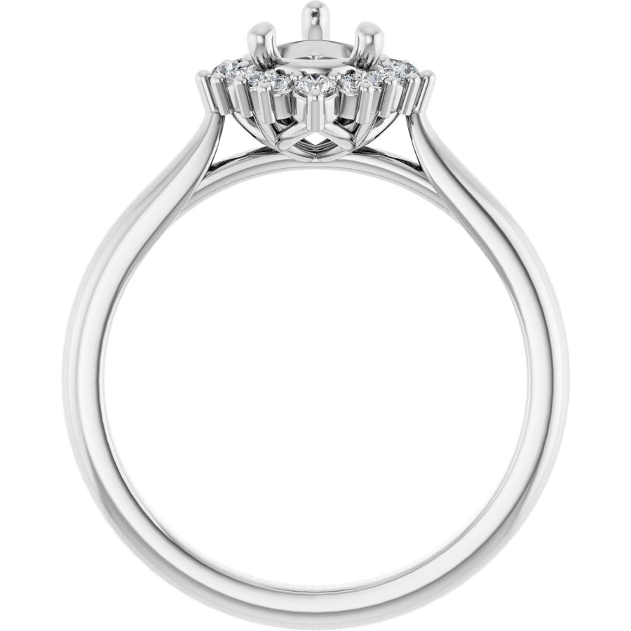 Pear Halo-Style Engagement Ring Semi-Mount - gallery - Series 124470