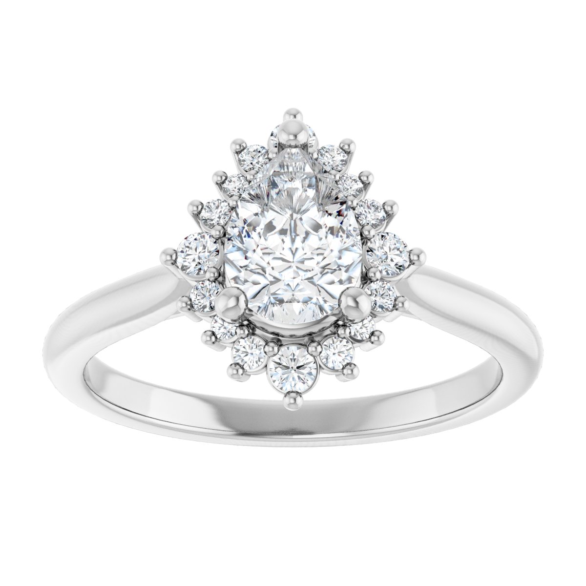 Pear Halo-Style Engagement Ring Semi-Mount - gallery - Series 124470
